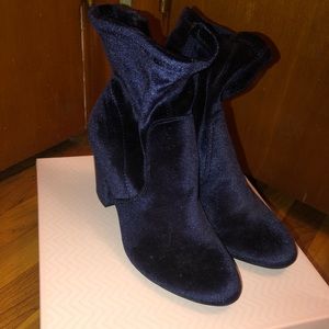 Midnight blue suede boots